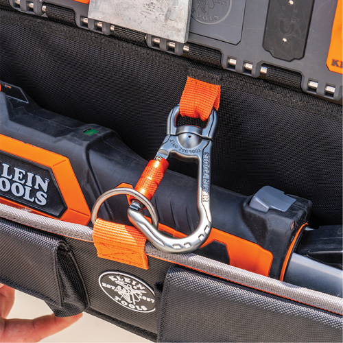 Module pour grande poche avec crochet en S Bucket Work Centre, Nylon, 3 pochettes, Noir/Orange GTA Hardware Inc