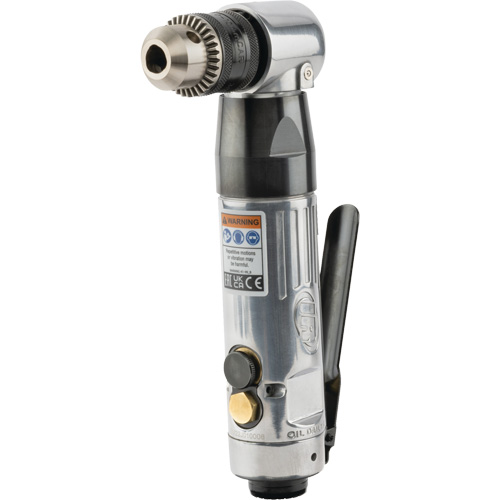 Perceuse pneumatique &agrave; angle, 20,5 pi, cu/min, 1/4" NPT, 98 dBA, 3/8" mandrin, Avec cl&eacute; GTA Hardware Inc