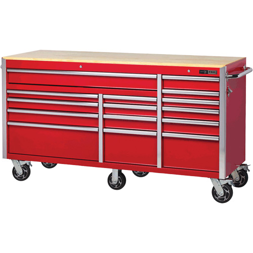 PRC7215 Armoire roulante de s&eacute;rie Pro, 15 tiroirs, 72" la x 24" p x Rouge GTA Hardware Inc