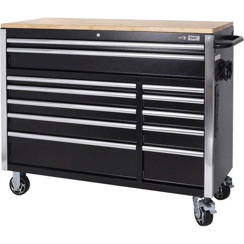 HDRC5212 Armoire mobile de s&eacute;rie HD, 12 tiroirs, 51-1/4" la x 21" p x 40-3/10" h, Noir GTA Hardware Inc