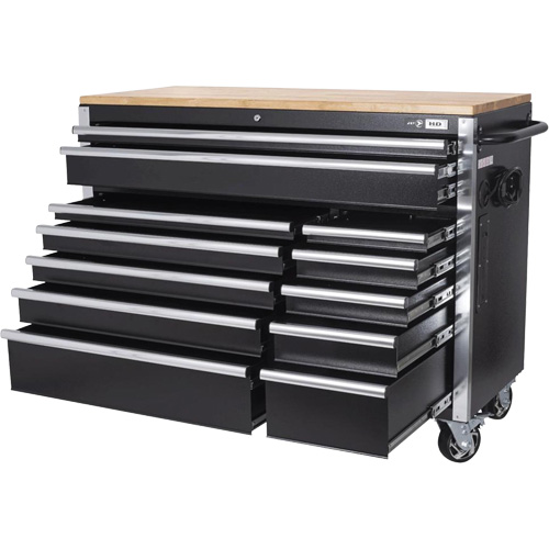 HDRC5212 Armoire mobile de s&eacute;rie HD, 12 tiroirs, 51-1/4" la x 21" p x 40-3/10" h, Noir GTA Hardware Inc