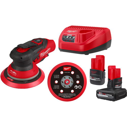 M12 FUEL 6" Random Orbital Sander Kit, 6" Sand Paper, 12 V GTA Hardware Inc