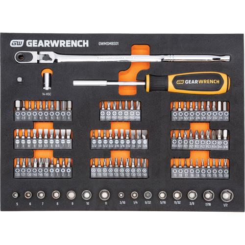 Jeu d'outils de m&eacute;canicien dans des plateaux modulaires en mousse avec conteneur de rangement, 194 morceaux GTA Hardware Inc