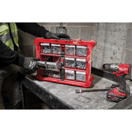 Organisateur PACKOUT &agrave; bac inclinable, 15-1/5" x 19-7/10" x 6-7/10", Noir/Rouge GTA Hardware Inc