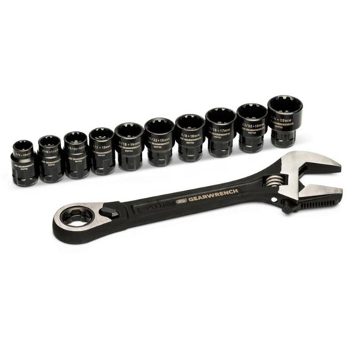 Ensemble de cl&eacute;s ajustable Pass-Thru 11 morceaux, 8" lo, la max. 1-1/8", Chrome/Poli GTA Hardware Inc