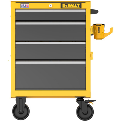 Coffre &agrave; outil roulant robuste, 4 tiroirs, 26" la x Jaune GTA Hardware Inc