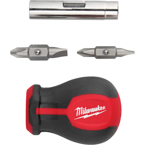 Tournevis court &agrave; embouts interchangeables 6-en-1, 3" lo, Prise Coussin&eacute;e GTA Hardware Inc