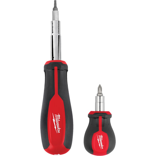 11-in-1 Multi-Bit Screwdriver & 6-in-1 Stubby Multi-Bit Screwdriver Set, 3"/9-4/5" L, Cushion Grip Handle GTA Hardware Inc