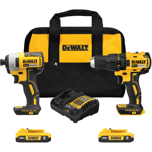Drill & Impact Driver Combo Kit, Lithium-Ion, 20 V GTA Hardware Inc