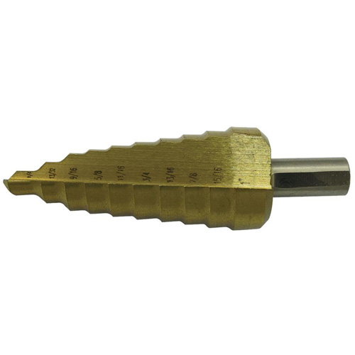 Foret &agrave; 11 &eacute;tages super premi&egrave;re qualit&eacute; JET-KUT, 1/4" - 1-3/8", Incr&eacute;ments de 7/8"/1"/1/4"/1-3/8"/1-1/8"/1-1/4"/13/16"/25/64"/35/64"/11/16"/1-7/32", Acier GTA Hardware Inc