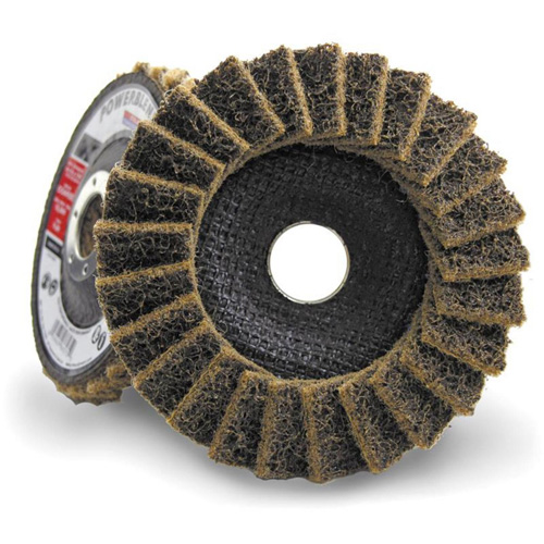 Disque &agrave; lamelles incurv&eacute; pour traitement de surface POWERBLEND SCD, 4-1/2" x 7/8", Type 29, Grain Cors&eacute; GTA Hardware Inc