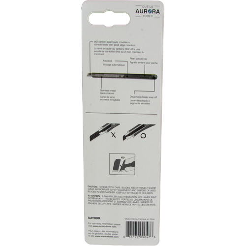 9mm Standard-Duty Knife, Stainless Steel, Plastic Handle GTA Hardware Inc
