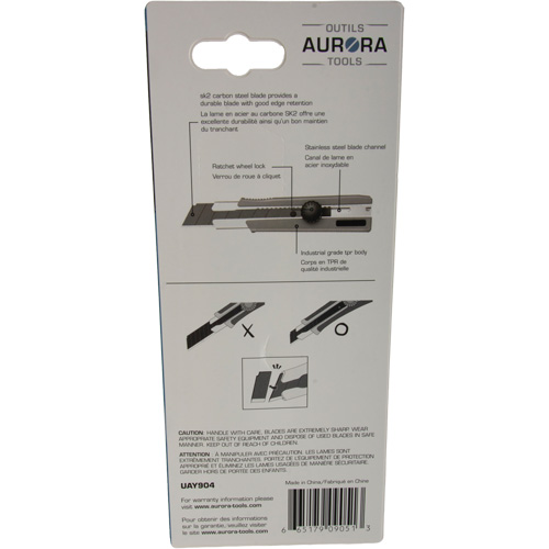 25mm Retractable Knife, Stainless Steel, Heavy-Duty, Rubber Handle GTA Hardware Inc