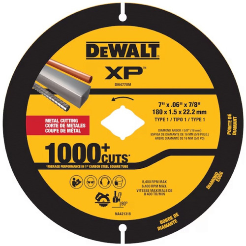 Lame diamant&eacute;e XP pour m&eacute;tal pour meuleuses angulaires et scies circulaires GTA Hardware Inc