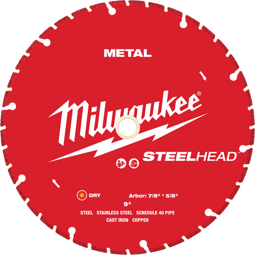 Lame de coupe diamant&eacute;e STEELHEAD, 9", Pour M&eacute;tal GTA Hardware Inc