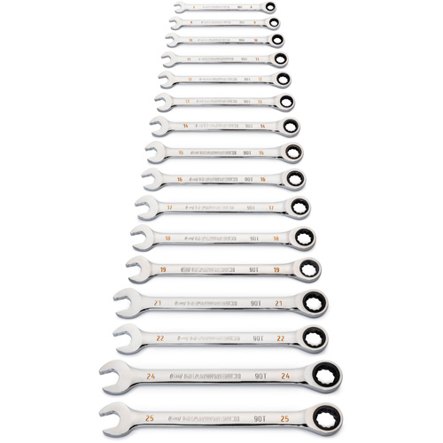 90-Tooth 12 Point Wrench Set, Ratcheting Combination, 16 Pieces, Metric GTA Hardware Inc