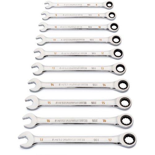 90-Tooth 12 Point Wrench Set, Ratcheting Combination, 12 Pieces, Metric GTA Hardware Inc