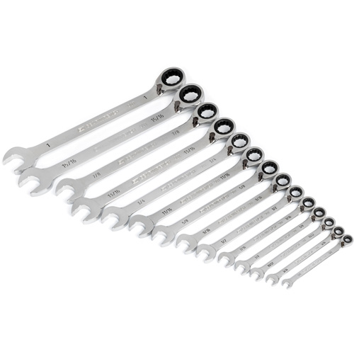 90-Tooth 12 Point SAE Reversible Ratcheting Wrench Set, Ratcheting Combination, 14 Pieces, Imperial GTA Hardware Inc