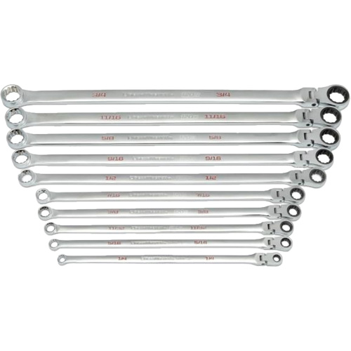 Jeu de cl&eacute;s Gearbox &agrave; t&ecirc;te flexible XL et cannelure universelle 120XP, Cl&eacute; polygonale, 10 morceaux, Imp&eacute;rial GTA Hardware Inc