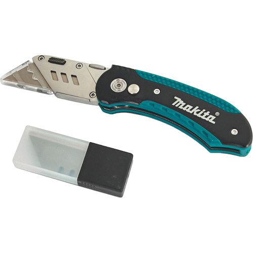 Couteau utilitaire pliant &agrave; changement rapide pour chantier, avec 10 lames de rechange, lame en Acier GTA Hardware Inc