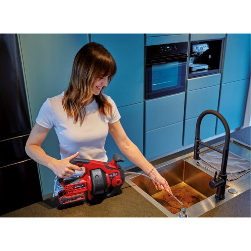 TE-DA 18/760 Li 18V Cordless Drain Auger (Tool Only), Powered, 25' Cable Length, 1/4" Cable Diameter GTA Hardware Inc