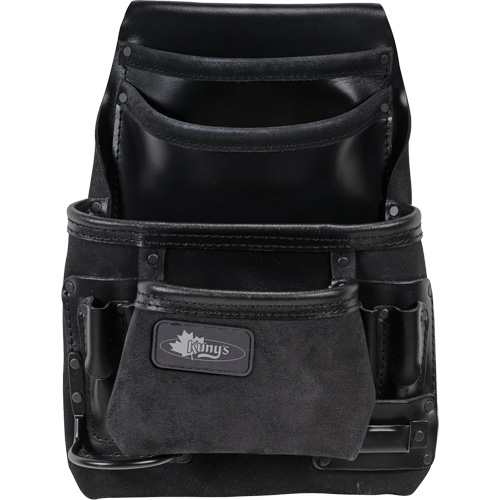 Phantom Collection Heavy-Duty Nail & Tool Bag, Leather, 10 Pockets, Black GTA Hardware Inc
