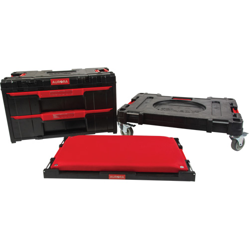 Ensemble de coffres &agrave; outils Arx de 3 morceaux avec socle &agrave; roulettes pivotantes, 23-1/10" x 15" x 13-2/5', Noir GTA Hardware Inc