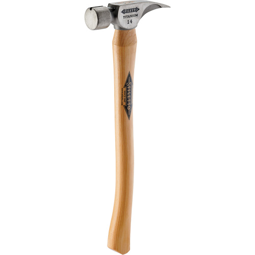 Marteau &agrave; face lisse en titane avec manche incurv&eacute; en noyer, 14 oz, Prise en Bois, 18" lo GTA Hardware Inc