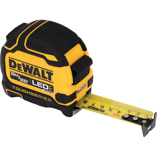 TOUGHSERIES Lighted Tape Measure, 26'/8 m, Imperial & Metric Graduations GTA Hardware Inc