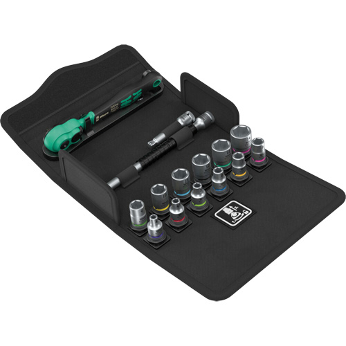 Jeu de cl&eacute; &agrave; cliquet SA 13 Zyklop Comfort avec levier dinversion, 15 Mcx, Prise de 1/4" GTA Hardware Inc