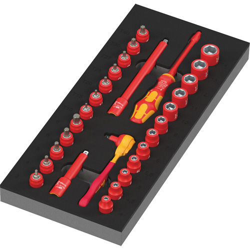 Insert en mousse pour jeu avec cliquet 8007 A VDE Zyklop VDE 1, 1000 V, 30 M GTA Hardware Inc