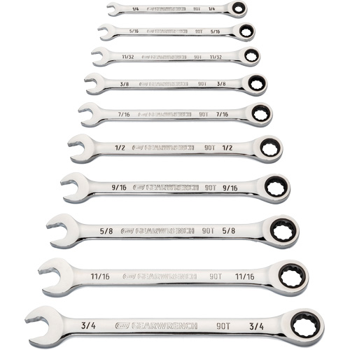 Jeu de cl&eacute;s &agrave; 12 pans et 90 dents, Combinaison &agrave; cliquet, 10 morceaux, Imp&eacute;rial GTA Hardware Inc