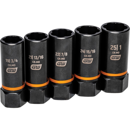 Bolt Biter Extraction Socket Set, 5 Pcs, Impact, 1/2" Drive Size, Deep GTA Hardware Inc