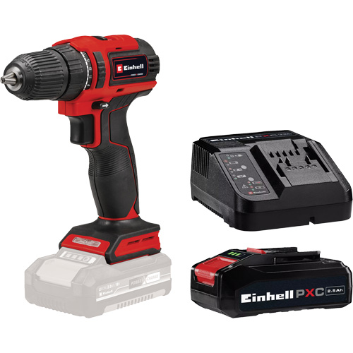 Perceuse-visseuse sans fil avec batterie 2,5 Ah PXC et ensemble chargeur de d&eacute;part, Lithium-ion, 18 V, Mandrin 3/8", Couple 354 lb-po GTA Hardware Inc