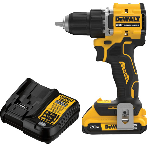 ATOMIC COMPACT SERIES Brushless Cordless Drill/Driver Kit, Lithium-Ion, 20 V, 1/2" Chuck GTA Hardware Inc