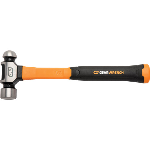 Ball Pein Hammer, 24 oz. Head Weight, Plain/Polished Face, Fibreglass Handle GTA Hardware Inc