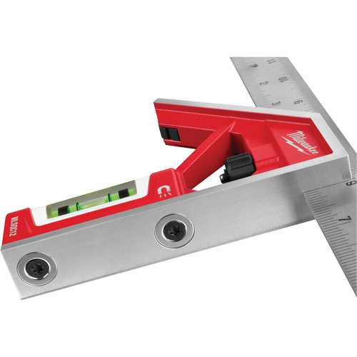 Magnetic Combination Square, 12" L, Stainless Steel, Plain GTA Hardware Inc