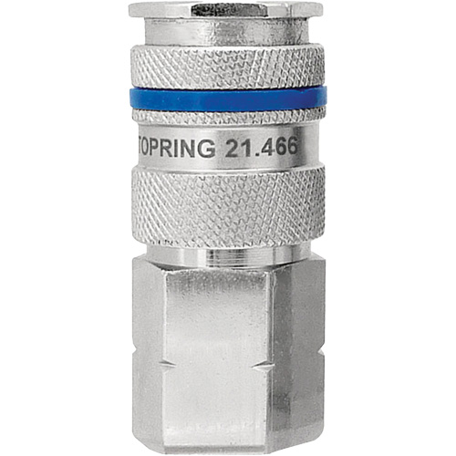 Raccord industriel rapide QUIKSILVER, Laiton nickel&eacute;, 3/8", NPT femelle, 435 PSI GTA Hardware Inc
