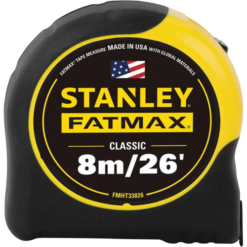 Ruban &agrave; mesurer FATMAX, 1-1/4" x 26'/8 m, Marques de goujon Imp&eacute;rial & m&eacute;trique GTA Hardware Inc