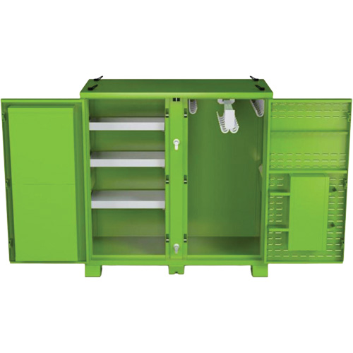Armoire ventil&eacute;e pour le rangement d'&eacute;PI sur place, Acier, Vert lime haute visibilit&eacute; GTA Hardware Inc