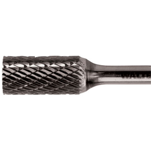Double Cut Cylindrical Carbide Burr, 3/8" Dia., 1/4" Shank, 3/4" Depth of Cut GTA Hardware Inc