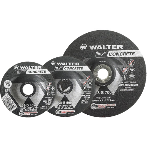 Meules &agrave; moyeu d&eacute;port&eacute; - B&eacute;ton type 27, 4-1/2" x 1/4", Arbre de 7/8", Type 27 GTA Hardware Inc