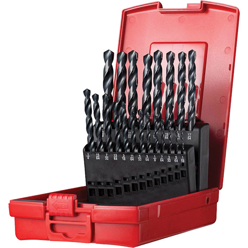 Jobber Length Drill Bit Set, 21 Pieces, High Speed Steel GTA Hardware Inc