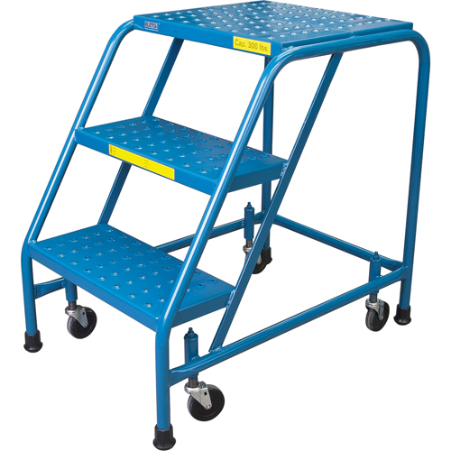 Rolling Step Ladder, 3 Steps, 18" Step Width, 28" Platform Height, Steel GTA Hardware Inc