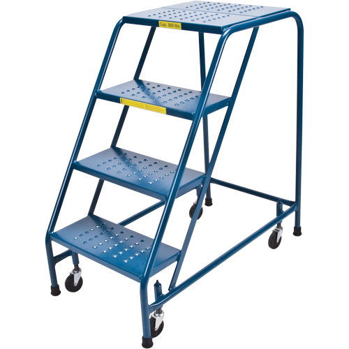 Rolling Step Ladder, 4 Steps, 18" Step Width, 37" Platform Height, Steel GTA Hardware Inc