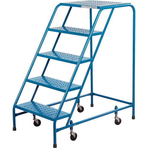 Rolling Step Ladder, 5 Steps, 18" Step Width, 46" Platform Height, Steel GTA Hardware Inc