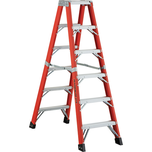 6600 AA Series Industrial Extra Heavy-Duty 2-Way Stepladders, Fibreglass, 375 lbs. Capacity, 4' GTA Hardware Inc