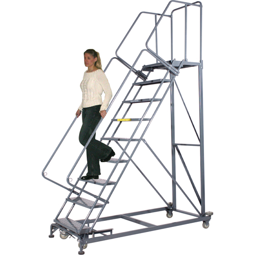 Heavy-Duty Stairway Slope Ladders, 6 Steps, Perforated, 50° Incline, 60" High GTA Hardware Inc