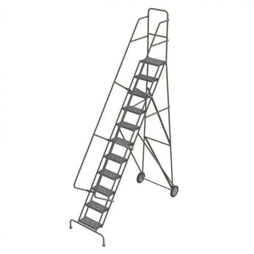 Rolling Ladder, 11 Steps, Serrated, 116" High GTA Hardware Inc