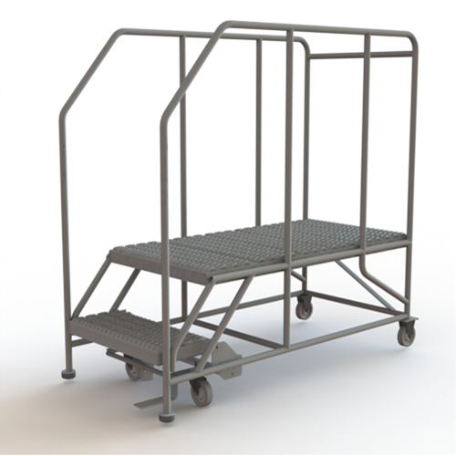 Plateforme de travail mobile, Acier, 2 Marches, 20" ha, 47" p, 24" Marche, Stri&eacute; GTA Hardware Inc